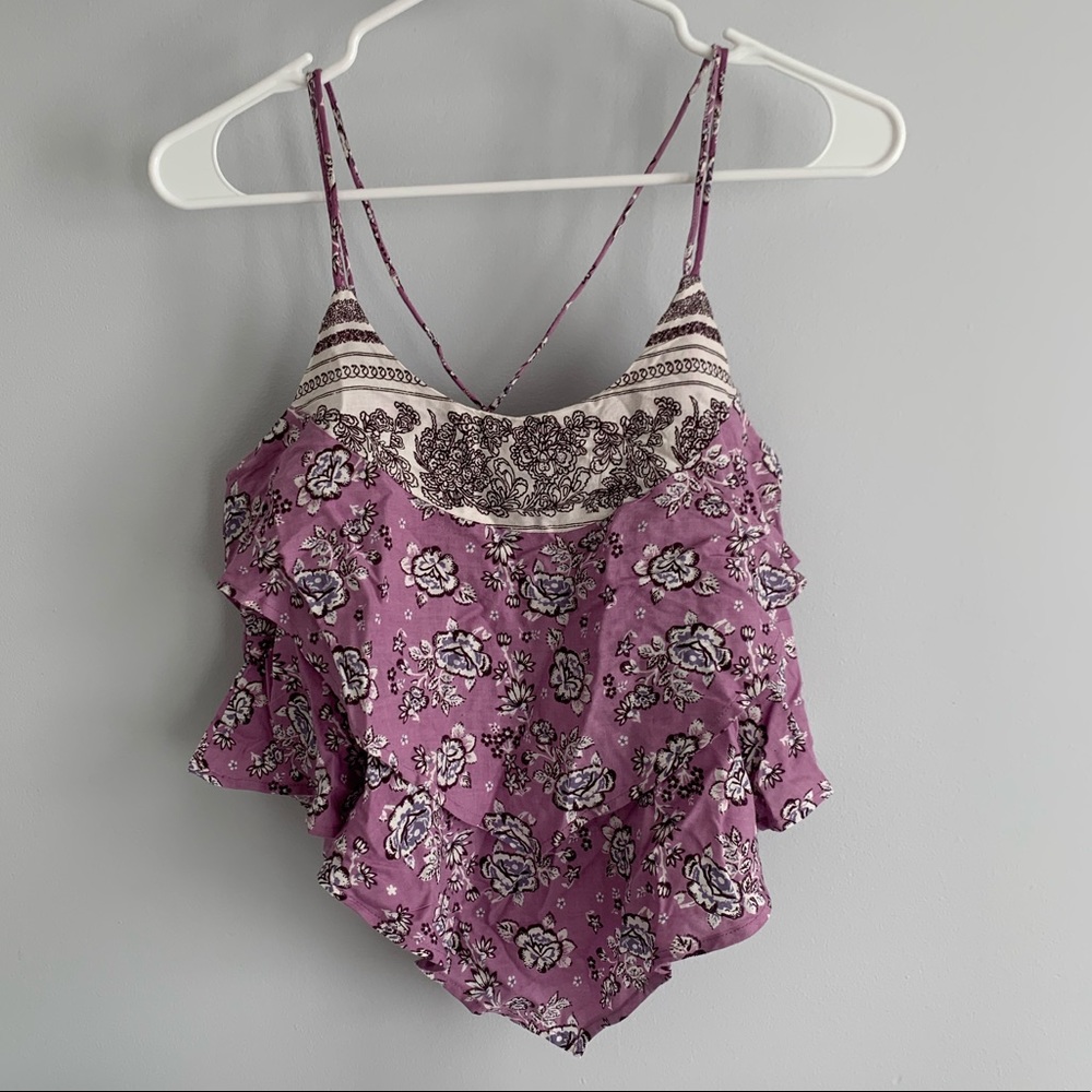 Purple Cropped Blouse.